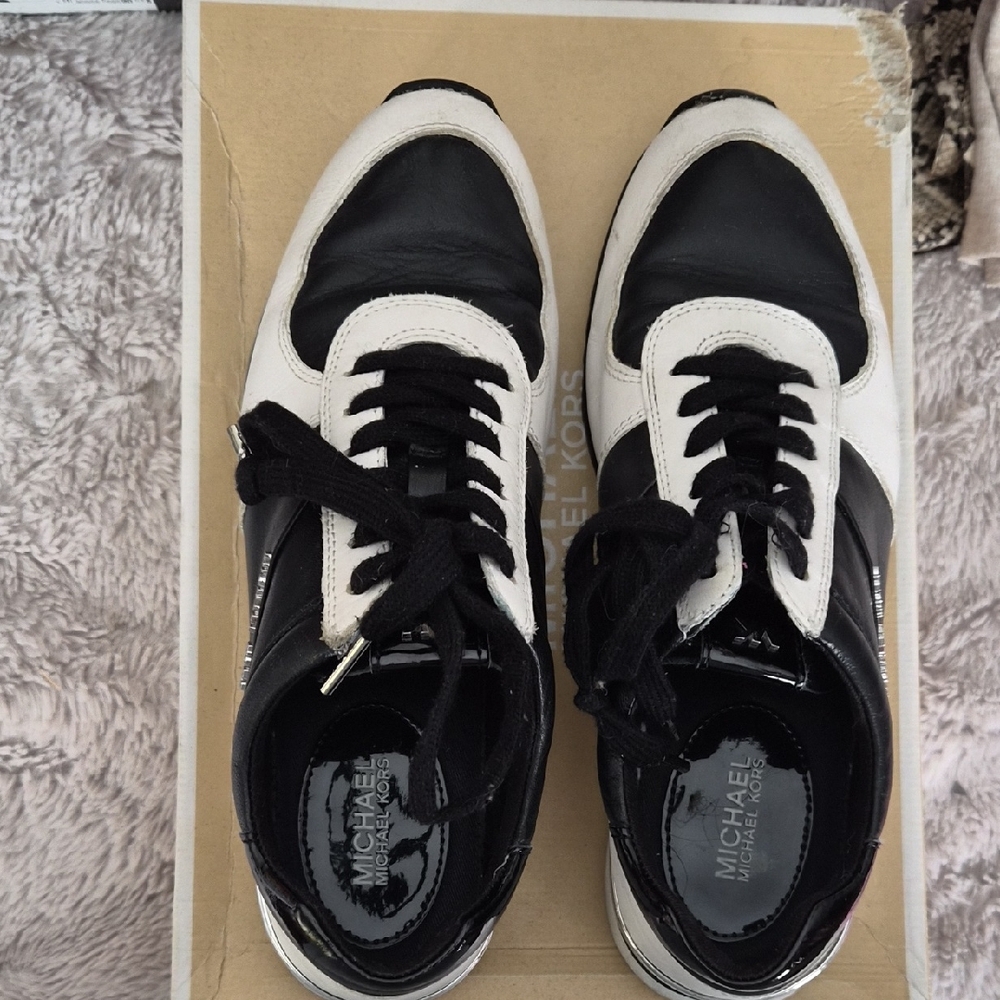 Michael Kors Women's Black and White Sneakers